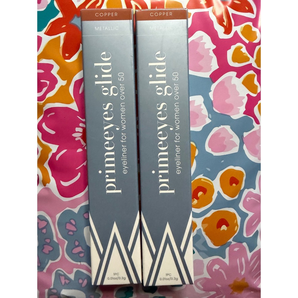2PK Prime Prometics Primeeyes Glide Eyeliner Copper Metallic for Mature Skin NEW